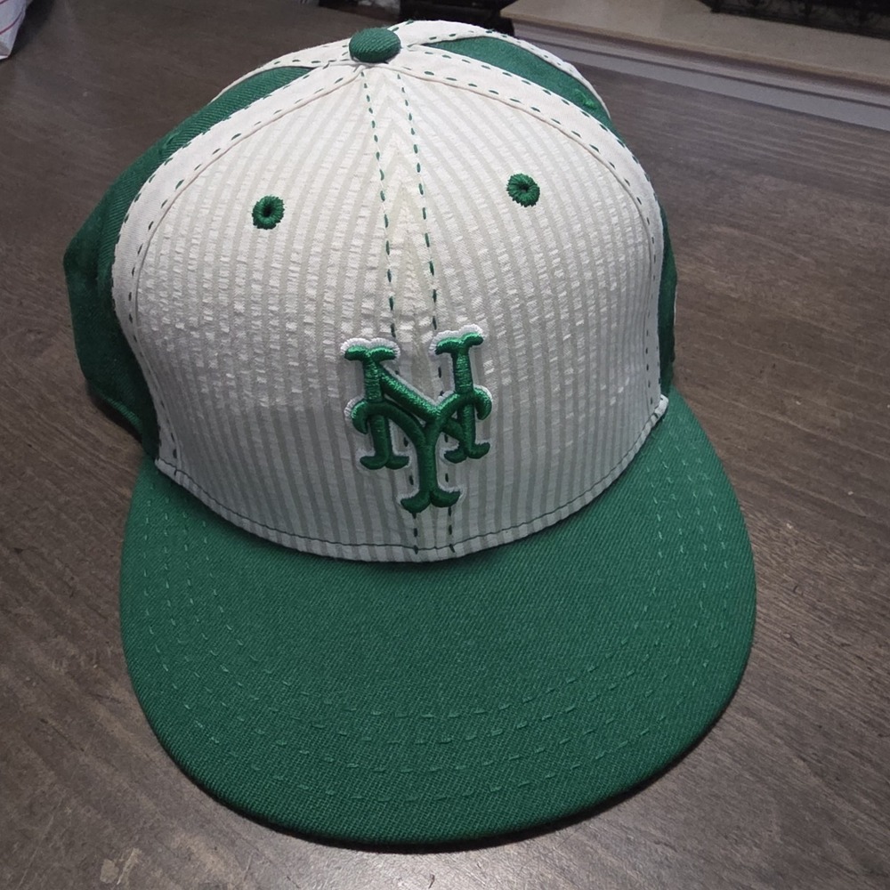 NEW YORK METS NEW ERA 59FIFTY 2024 St. PATRICKS DAY ON FIELD FITTED HAT Sz 7 1/2